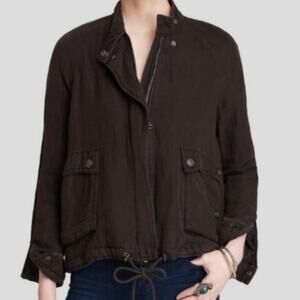 Free People Slouchy Drawstring Cargo Bomber Jacket sz M